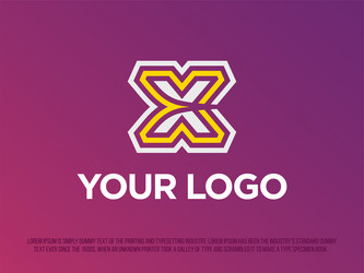 Modern professional x letter set emblem for sport Vector Image