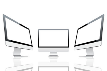 Multiple Computer Monitors vector image