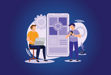 react native mobile app vector image
