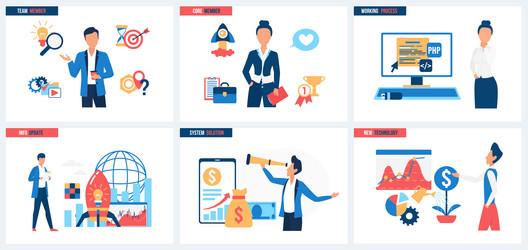 team leader and members workflow system code vector image