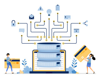 Access shared data and files on a laptop vector