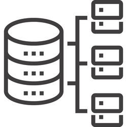 database architecture flat line web icon vector image