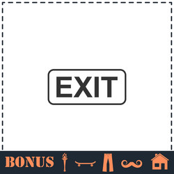 Exit icon flat vector