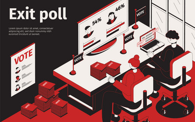 exit poll isometric background vector