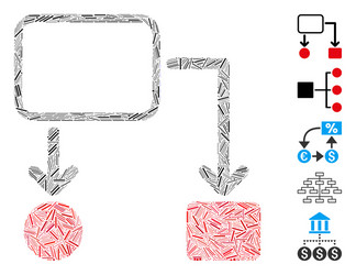 Hatch mosaic flowchart scheme icon vector