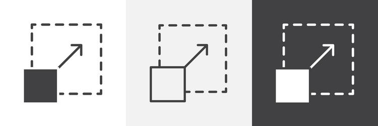 resize icons collection graphic designs for ui vector image
