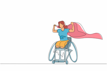 single one line drawing young amputee woman