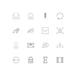web linear thin icons set outlined simple vector image