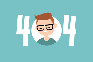 404 error page not found conceptual sign flat vector image