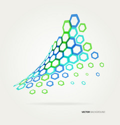 Abstract Hexagon Wave Pattern vector image