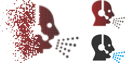 dissolved pixel halftone operator speech icon vector image
