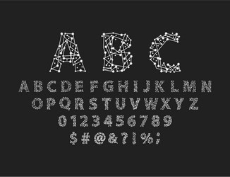 Font space alphabet typeface script with minimal vector