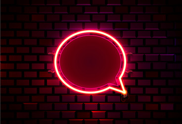 Neon frame sign in shape a chat template vector