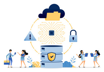 security access flow and protection of data files vector