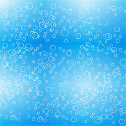 Bubbles in water on blue background horizontal Vector Image