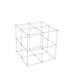 Cube made is mesh polygonal element vector