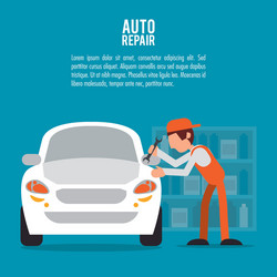 Mechanic auto rapair icon graphic vector