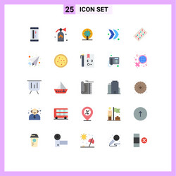 Mobile interface flat color set 25 pictograms vector