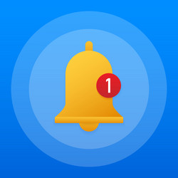 notification bell icon for incoming inbox message vector image
