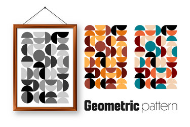 picture frame with geometric trendy pattern vector image