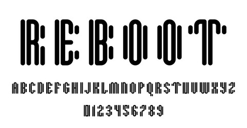set of alphabets font letters and numbers vector image