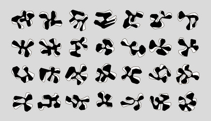 set of doodle objects abstract unusual vector image