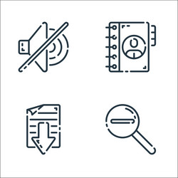 user interface line icons linear set quality vector image