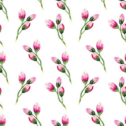 watercolor painting with rose flowers seamless Vector Image