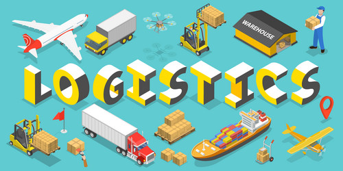 Flat isometric concept of global logistics Vector Image