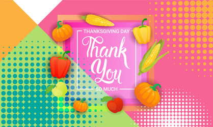 Happy thanksgiving day autumn traditional holiday vector