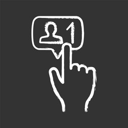 new follower button click chalk icon vector image