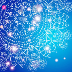 new year greeting card circle lace hand-drawn vector