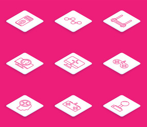 set line computer share router and wi-fi signal vector image
