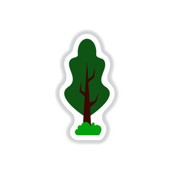 set of labels with shadow tree icon vector image
