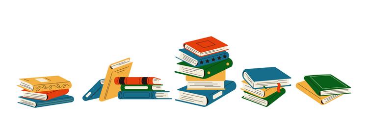 Stacks of Books - Flat Color Objects vector image