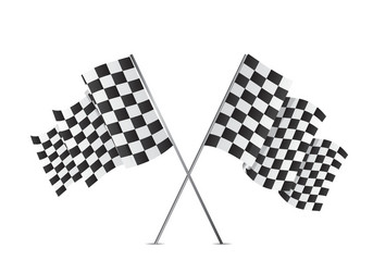 Checkered flags isolated over white background vector