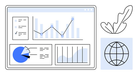 digital dashboard featuring data analytics pie vector image