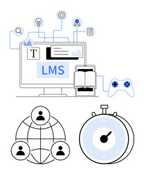 digital learning management system interface vector image