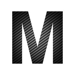 english alphabet letter m carbon dark texture vector