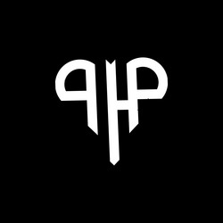 php letter logo design on black background vector image