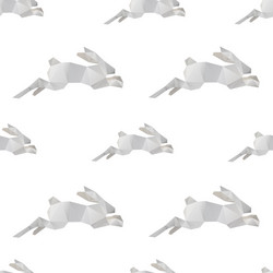rabbit triangle shape seamless pattern backgrounds vector image