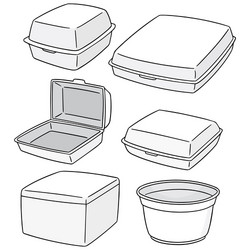 set of foam container vector image