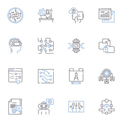 Source code line icons collection programming vector