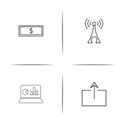 web and text simple linear icons set outlined vector image