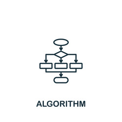 Algorithm icon monochrome simple artificial vector