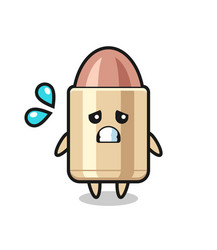 Bullet mascot character with afraid gesture vector