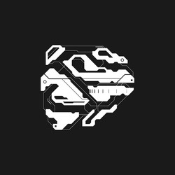 Cyberpunk tech style arrow pointer cyber vector