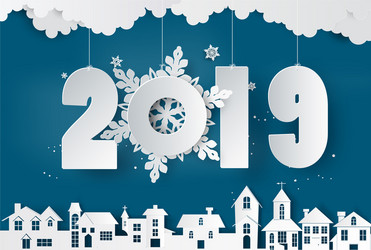 Happy new year and winter season vector