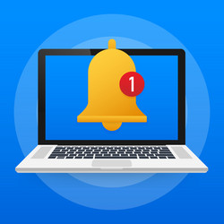 Notification bell icon for incoming inbox message vector