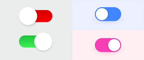 set of on and off toggle switch buttons modern vector image